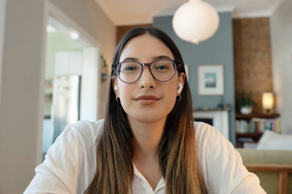 Candidate on a live video interview